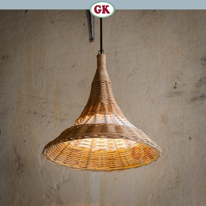 D30 Cup rotan gantung lampu rotan sintetik 1108