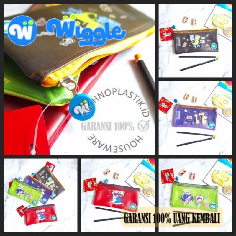 

WIGGLE Boy Mix Pencil Case / Tempat Pensil Karakter 4 Varian Motif Kombinasi Kain Dan Plastik Original