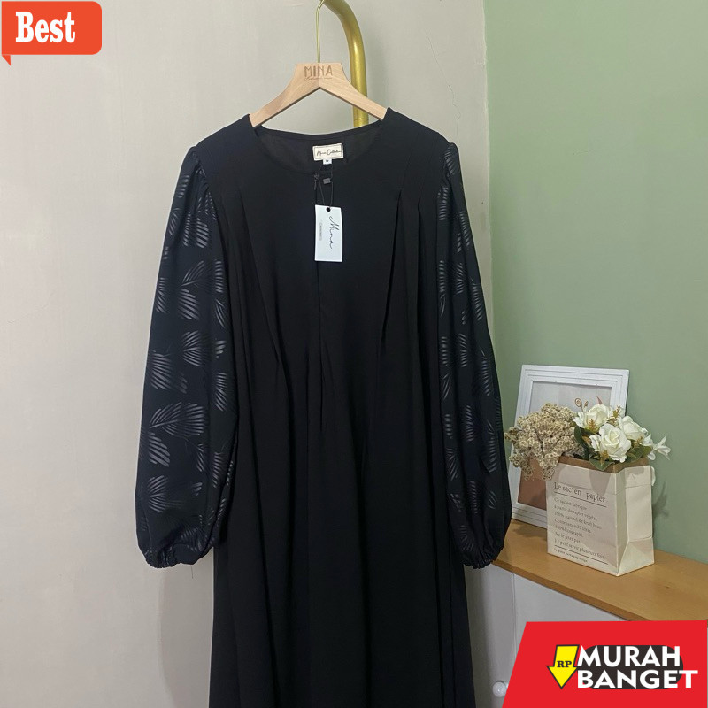 Abaya Turki Kekinian Maryam Abaya | Abaya Kombinasi Wolpeach Embos Motif