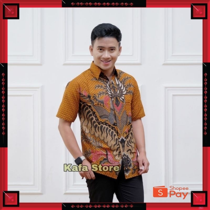 KAIN ADEM LEMBUT HALUS TEBAL / Kemeja Pria Baju Batik Lengan Pendek Batik Pria Jumbo Atasan Cowok Se