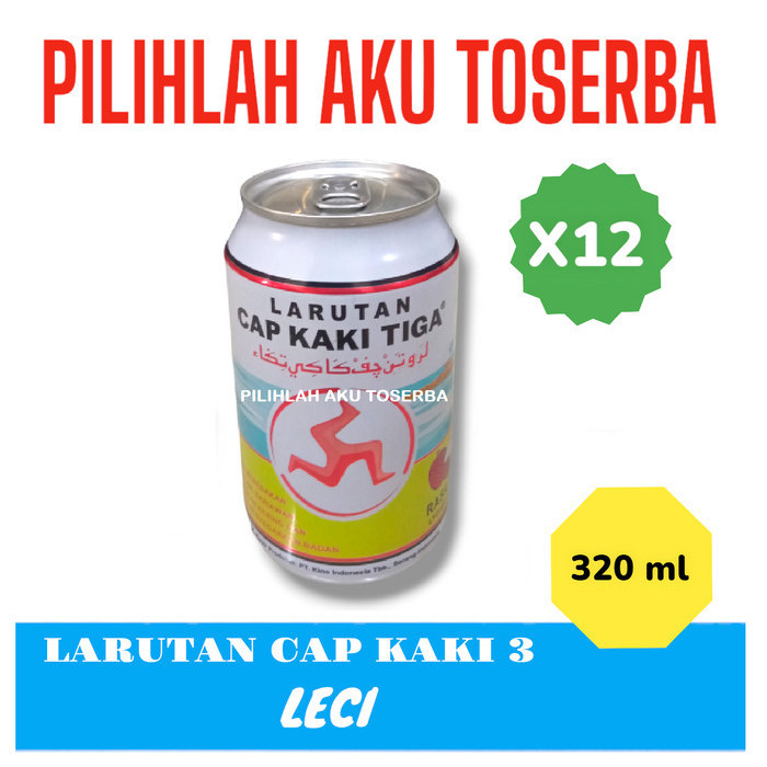 

Larutan Penyegar CAP KAKI 3 Rasa LECI KALENG 320 ml - ( HARGA 12 Kaleng )