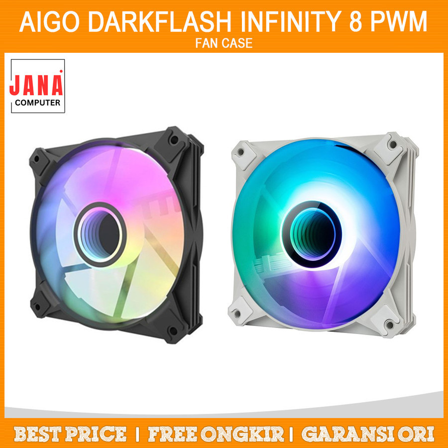 FAN CASE AIGO DARKFLASH INFINITY 8 PWM BLACK - Fan 12cm ARGB Single