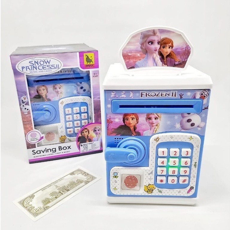 Celengan ATM Sidik Jari /Brankas Mesin ATM Anak Belajar Menabung Uang /Mainan Edukasi Menabung Anak 