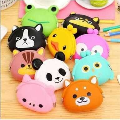 Dompet koin kecil bahan silikon motif hewan lucu import - KDP001