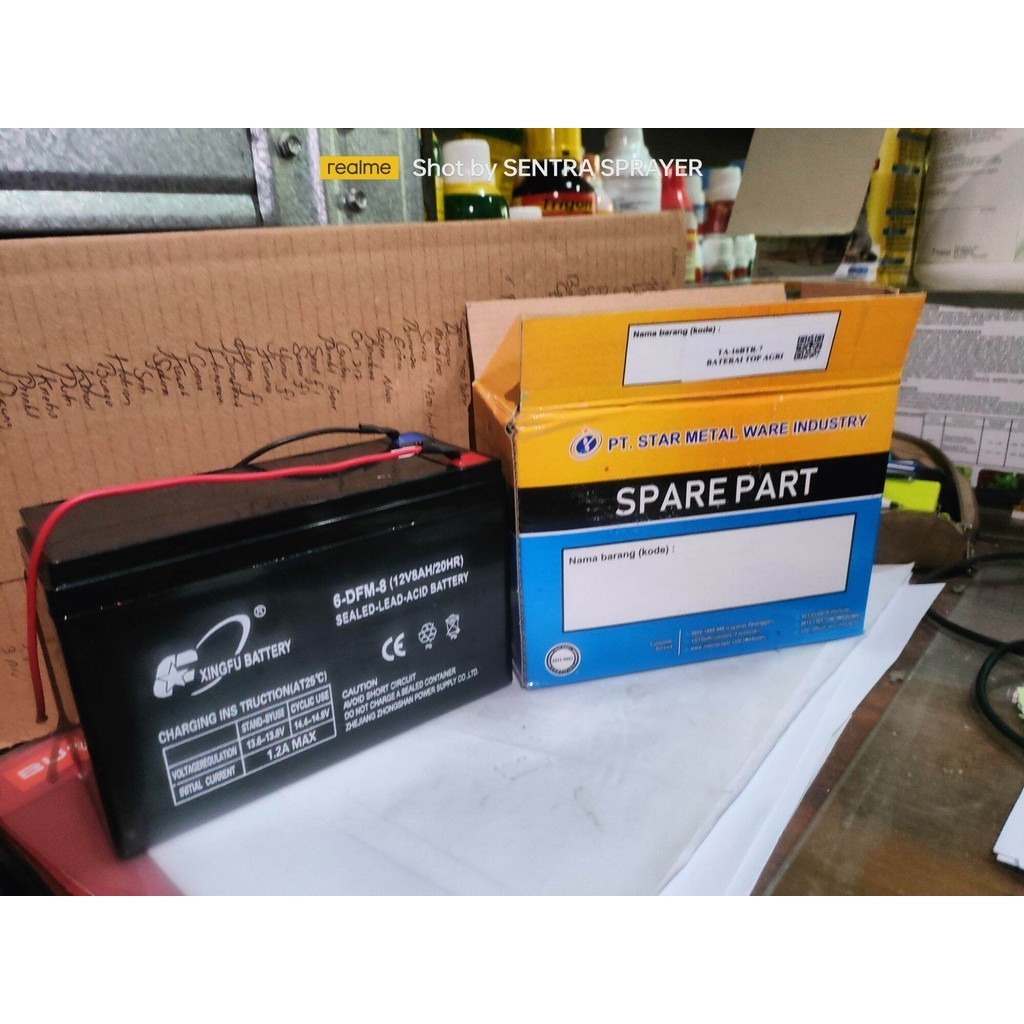 Termurah Aki Sprayer Top Agri Yoto Abc Star Metal 12V8Ah