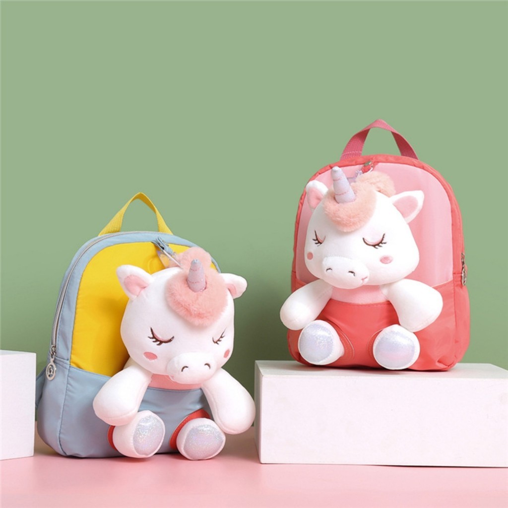 Ransel Unicorn Kartun Anak Ransel Pelajar Boneka 3D Tas Sekolah Perjalanan Kerja untuk Anak Laki-lak