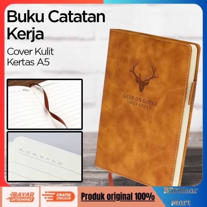 

[KUALITAS TERBAIK] Buku Diary Jurnal Catatan A5 Harian Notebook Cover Kulit - Coklat