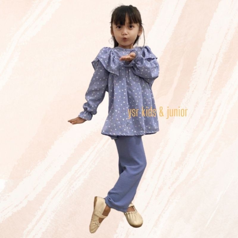 ✨COD✨ -Setelan Baju Anak Perempuan Motif Bunga Adiva usia 1 - 10 Tahun