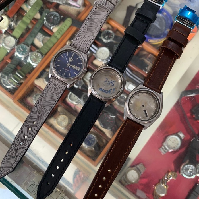 [TERMURAH] Strap tali jam tangan seiko size 19MM original kulit handmade - Hitam