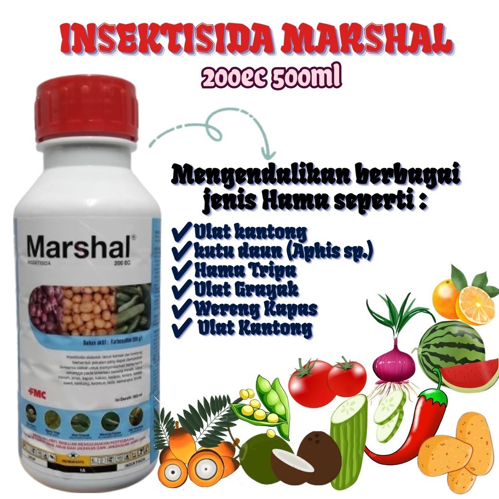 Insektisida Marshal 200 EC Kemasan 500ml 500cc 500 ml cc