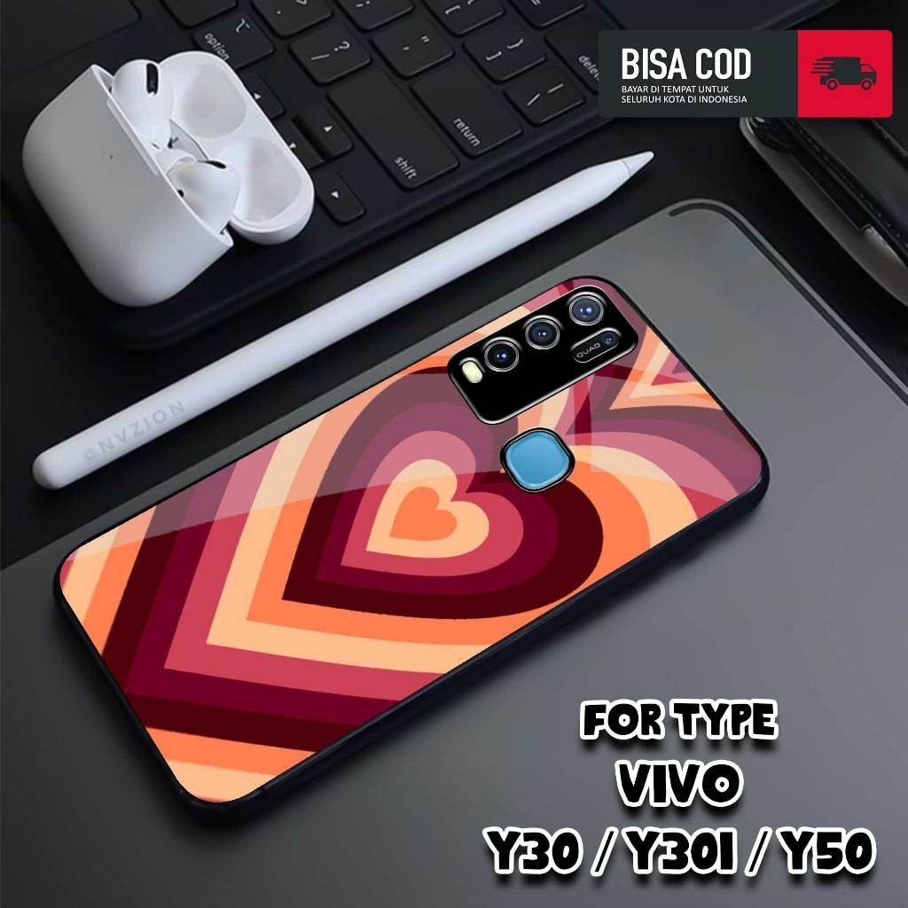 Heavencase , Hardcase Glossy , Case VIVO Y30 / VIVO Y30i / VIVO Y50 -  MOTIF LOVE  - Hardcase Premiu