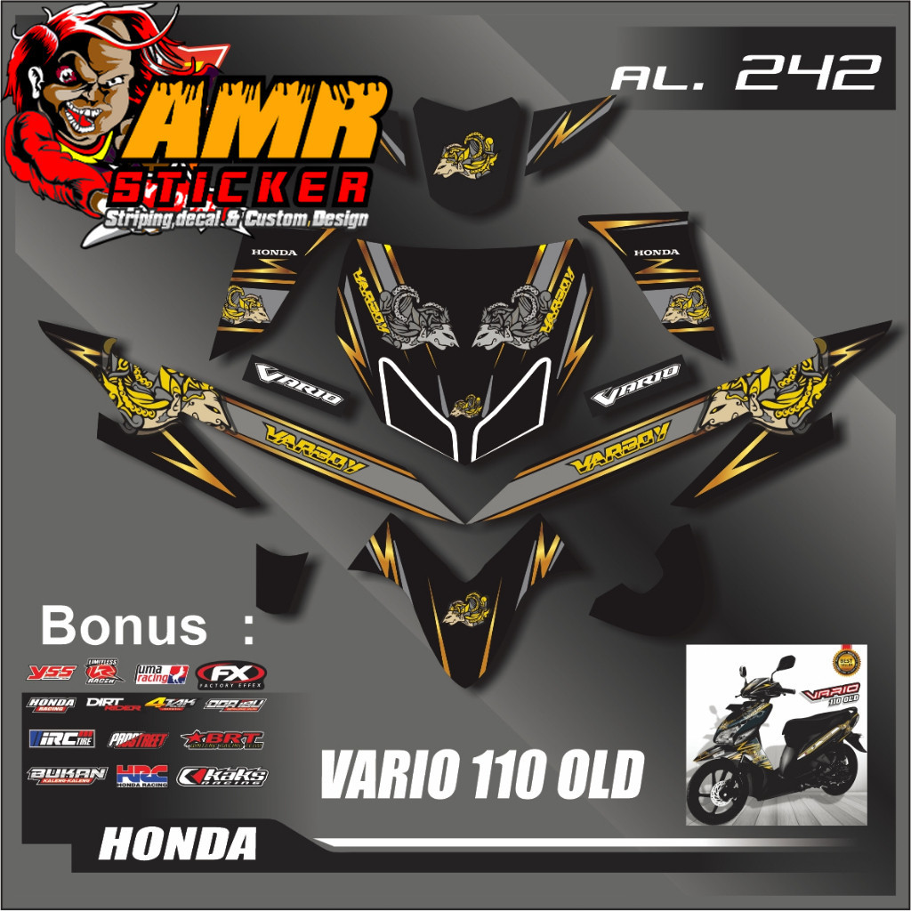 Stiker Vario 110 Karbu Full Body Stiker Vario 110 Karbu Lama Striping Vario 110 Karbu Lama Variasi S