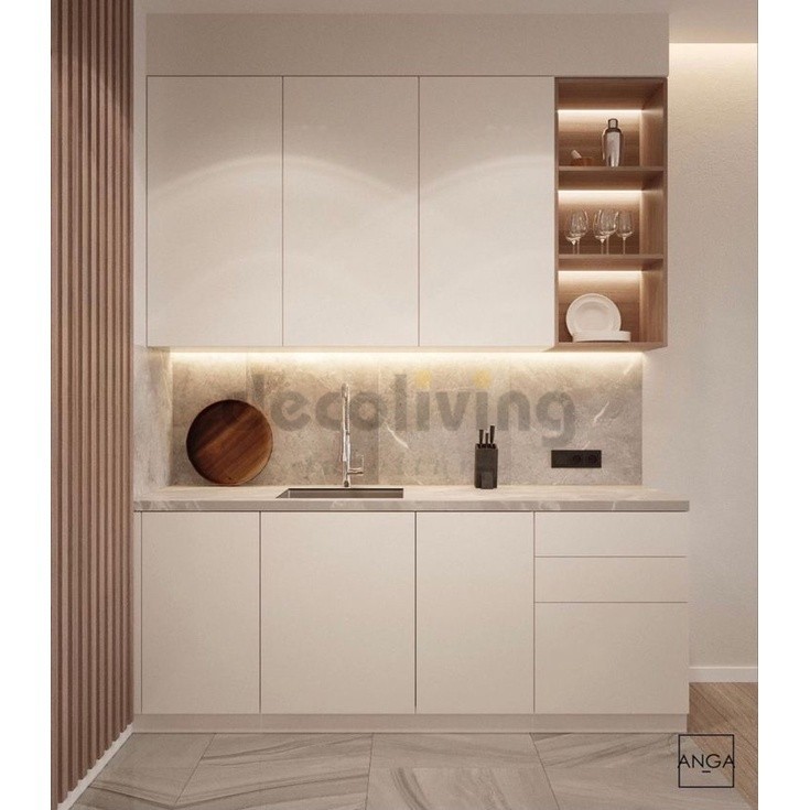 Kitchen Set Atas Bawah Luxury Apartemen Minimalis 160 Cm free sink pencucian piring untuk pilihan ya