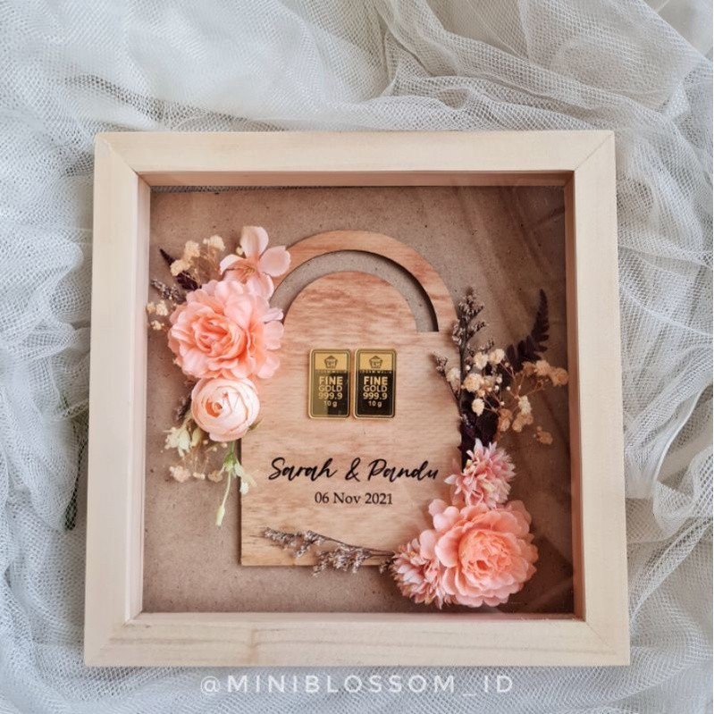 POPPY Bingkai Mahar Logam Mulia / Bingkai Mahar Pernikahan Emas / Frame Mahar Pigura Mahar