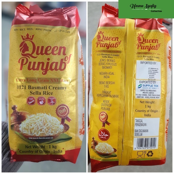 

Beras Basmati Queen Punjab Extra Long XXL 1kg Grain Grade Super Premium Terbaik Besar Putih Bersih India Panjang Bersih Mudah di Masak dan Tidak Pacah Bersih Harum Bagus untuk atasi Diabetes