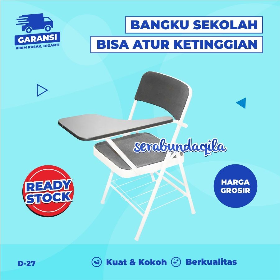 D27 meja kursi bangku sekolah rangka besi harga murah cocok untuk SD / SMP / SMA
