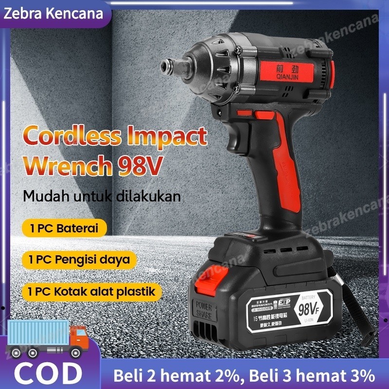 Cordless Impact Wrench 98V Pembuka baut truck mobil cordless impact 98vf uchiha Bor Cordless Impact 