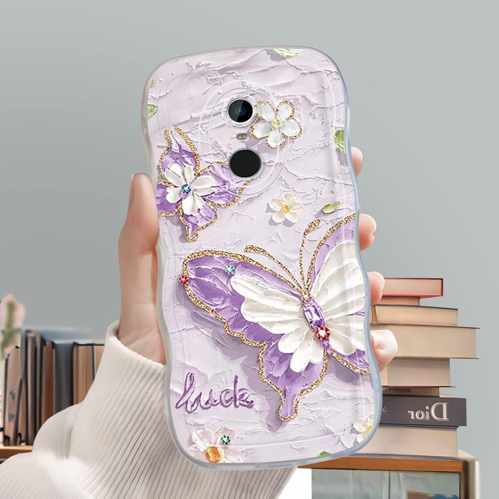 Casing Hp Untuk Xiaomi Redmi Note 4 4X Pro Softcase Mode Phone Cover Purple Butterfly Cesing Big Wav
