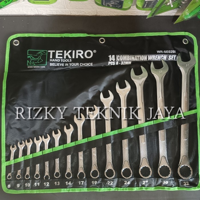 TEKIRO KUNCI RING PAS SET 14 PCS 8-32 MM KUNCI RING PAS SET TEKIRO