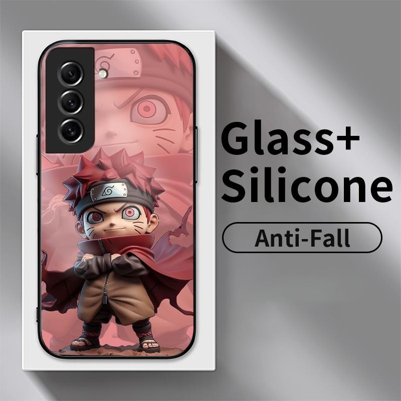 Glass Case For Samsung S21 FE 5G S21 5G S21 Plus S21 Ultra Silicon Back Anime Naruto Cassing Hp