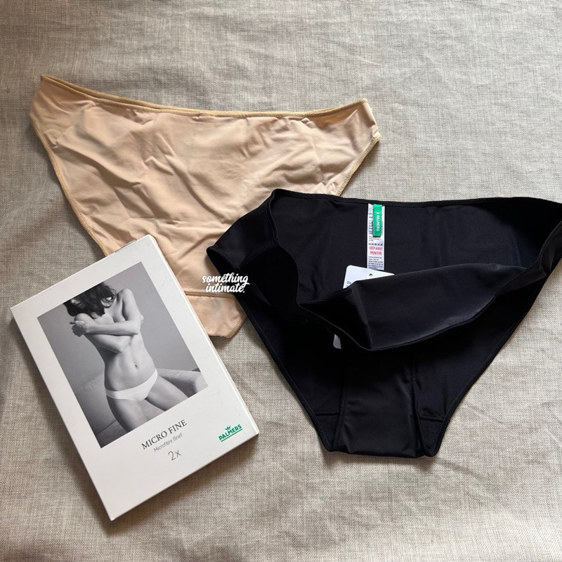 [2PC INSIDE BOX] PALMERS Micro Fine Microfibre Seamless Panty Brief Thong Invisible Light Smiles Pan