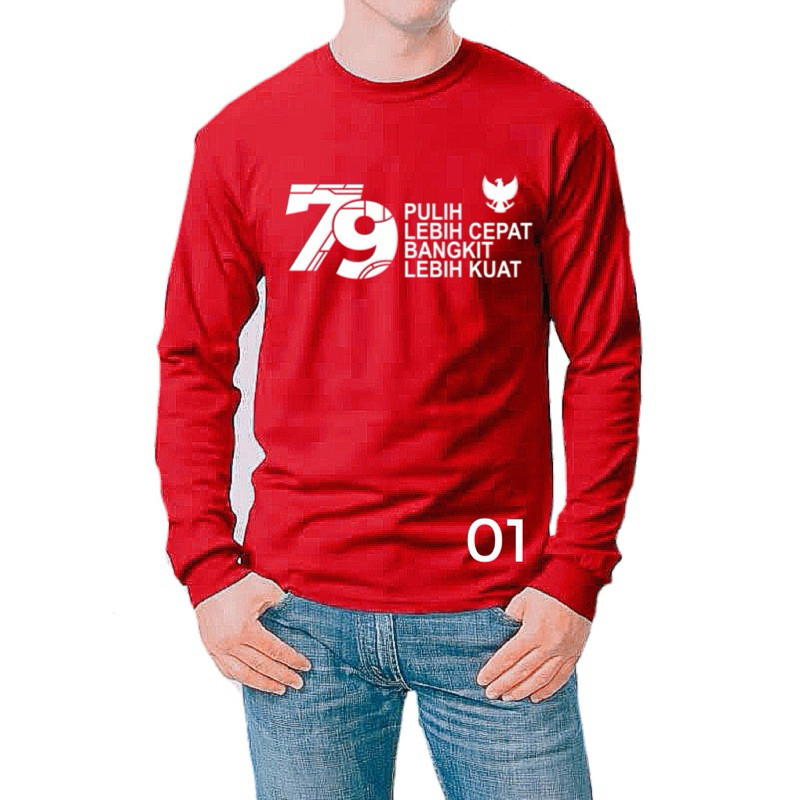 KAOS HUT RI / KAOS DIRGAHAYU 79 LENGAN PANJANG//HUT RI KEMERDEKAAN INDONESIA