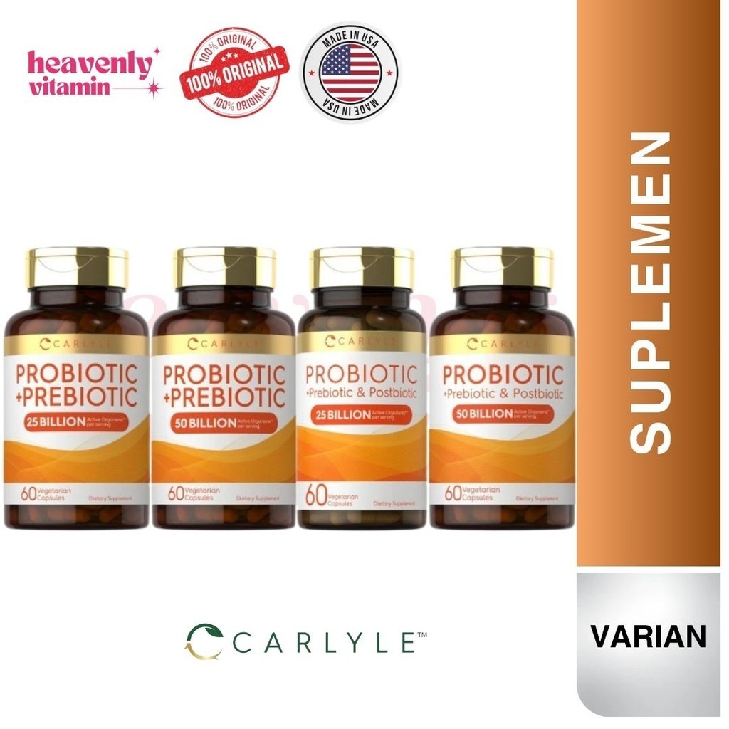 Carlyle Probiotic, Prebiotic & Probiotic 25 & 50 Billion CFU - 60 Capsules