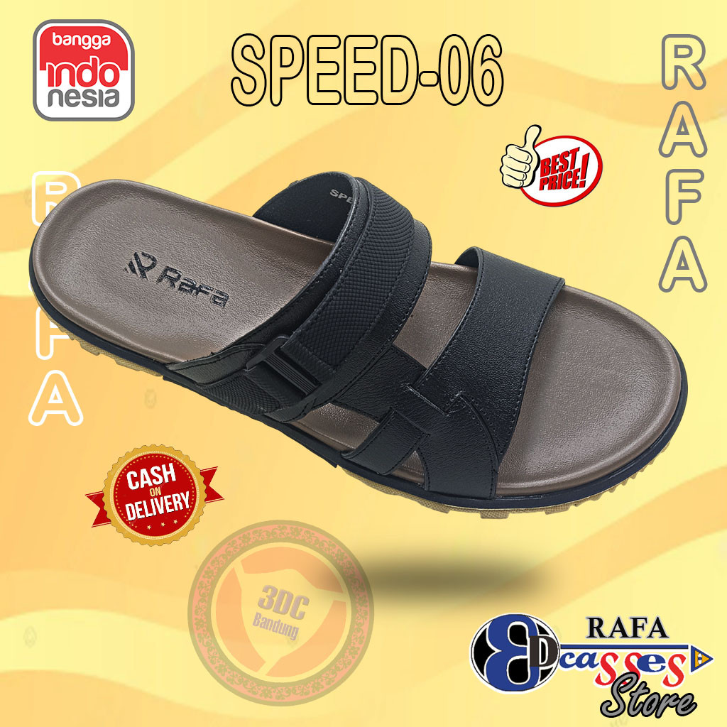 RAFA SPEED - SANDAL CASUAL PRIA DEWASA KULIT NYAMAN MURAH ORIGINAL