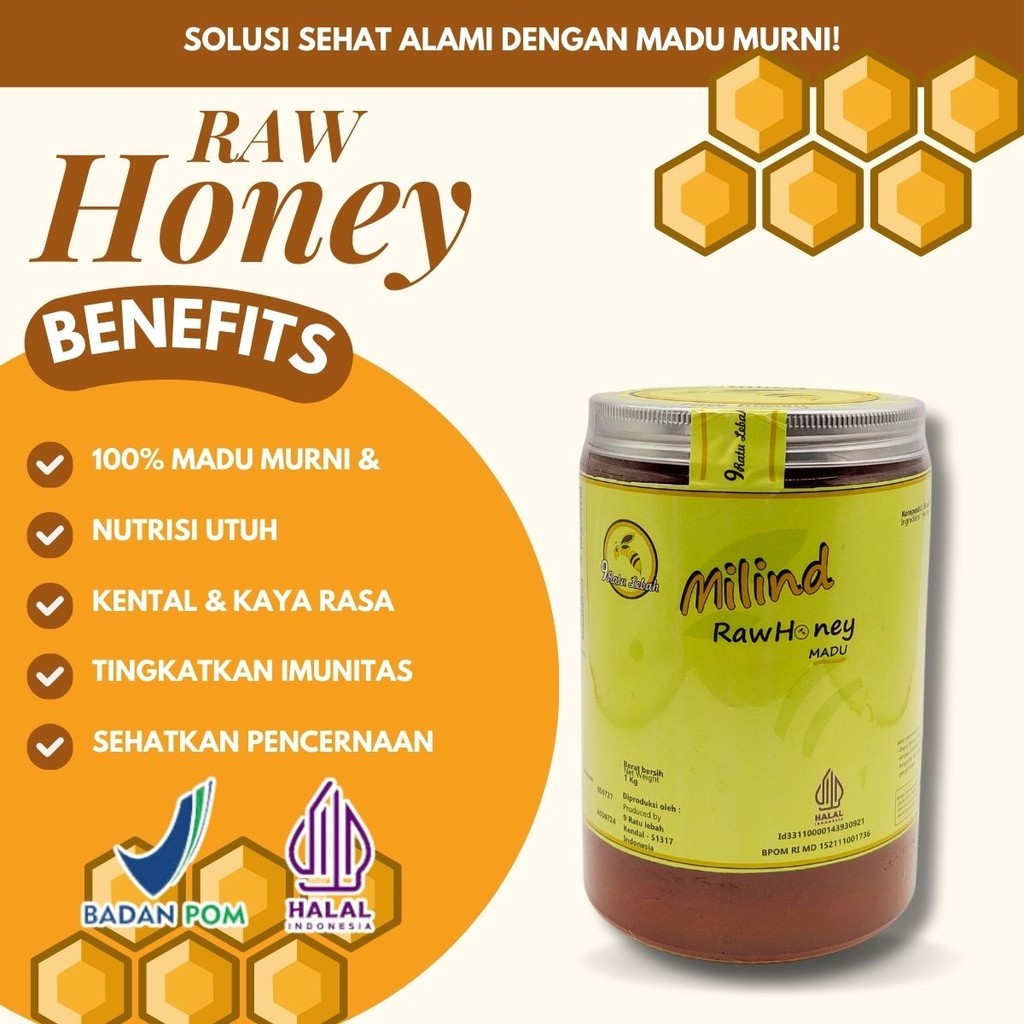 

Madu Asli Murni Raw Honey 100% Natural Tanpa Campuran 1000g