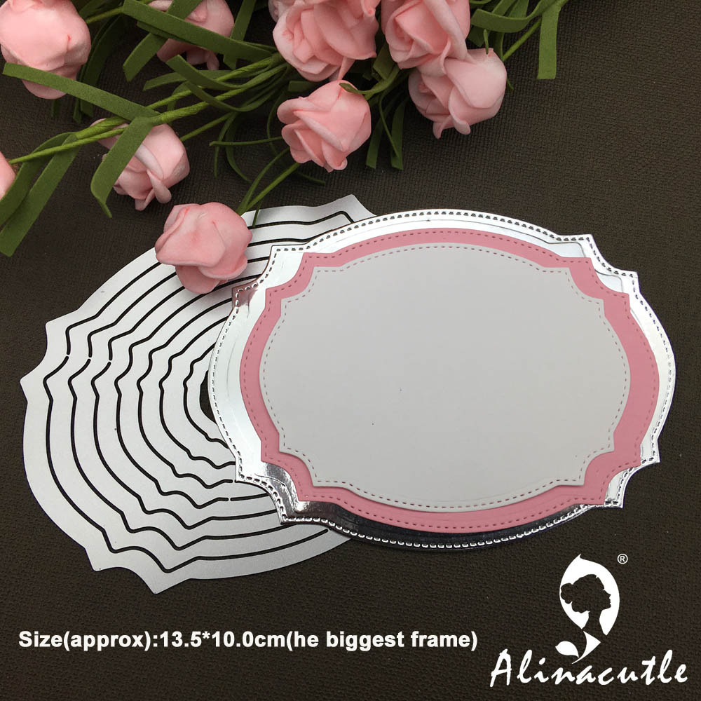 

Alinacutle METAL CUTTING DIES Cut 8pc Nesting Basic Frame Scrapbook Paper Craft Album Card Punch Knife Art Cutter Die