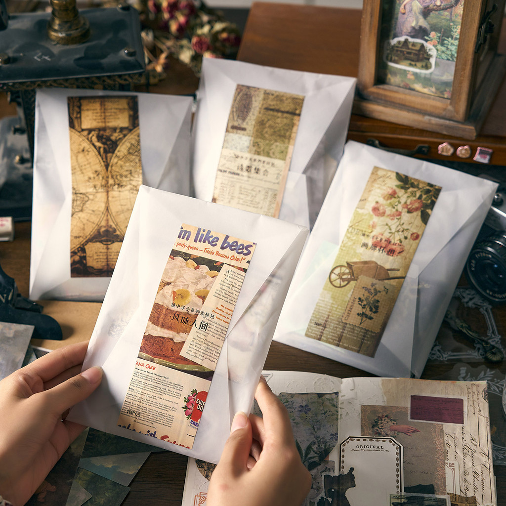 

Journamm 200pcs/pack DIY Scrapbook Materials Combo Kit PET Stickers Decor Junk Journal Art Collage Photo Album Vintage Paper