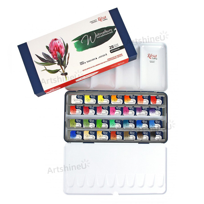 

Professional ROSA Gallery Botanical Watercolor Paint Set 14/16/28 Full Pans Solid Water Color For Artists Adults Art Supplies