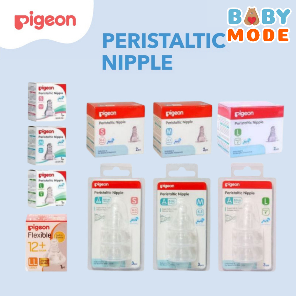 PIGEON Peristaltic Nipple For Slim Neck Bottle | Karet Pentil Dot Niple Pigeon 1 - 3pcs dari Newborn