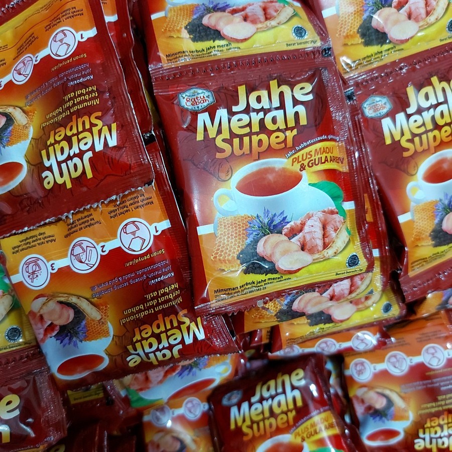 

INBUY - Jahe Merah Super Ratu Lebah Plus Madu dan Gula Aren Habbatussauda Isi 10 Sachet