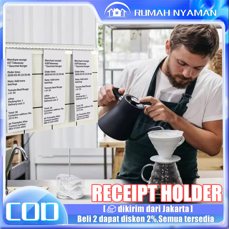 

Bill Holder/ Receipt Holder/ 60cm/100cm Capitan Nota Stainless/Penjepit Kertas Bon Bill Tab Grabber Aluminum Bill Holder Restaurant Getra Cafe