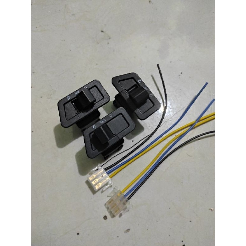 Saklar Lampu On Off Karisma Beat karbu Trapesium + Soket kabel 3 pin Saklar On Off Honda