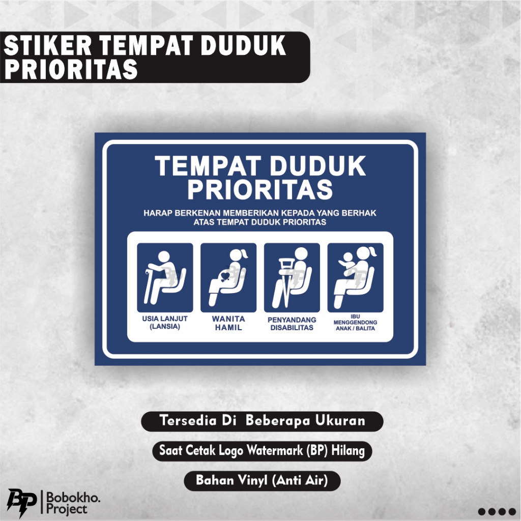 

Stiker Tempat Duduk Prioritas / Sticker Kursi Prioritas / Stiker Prioritas