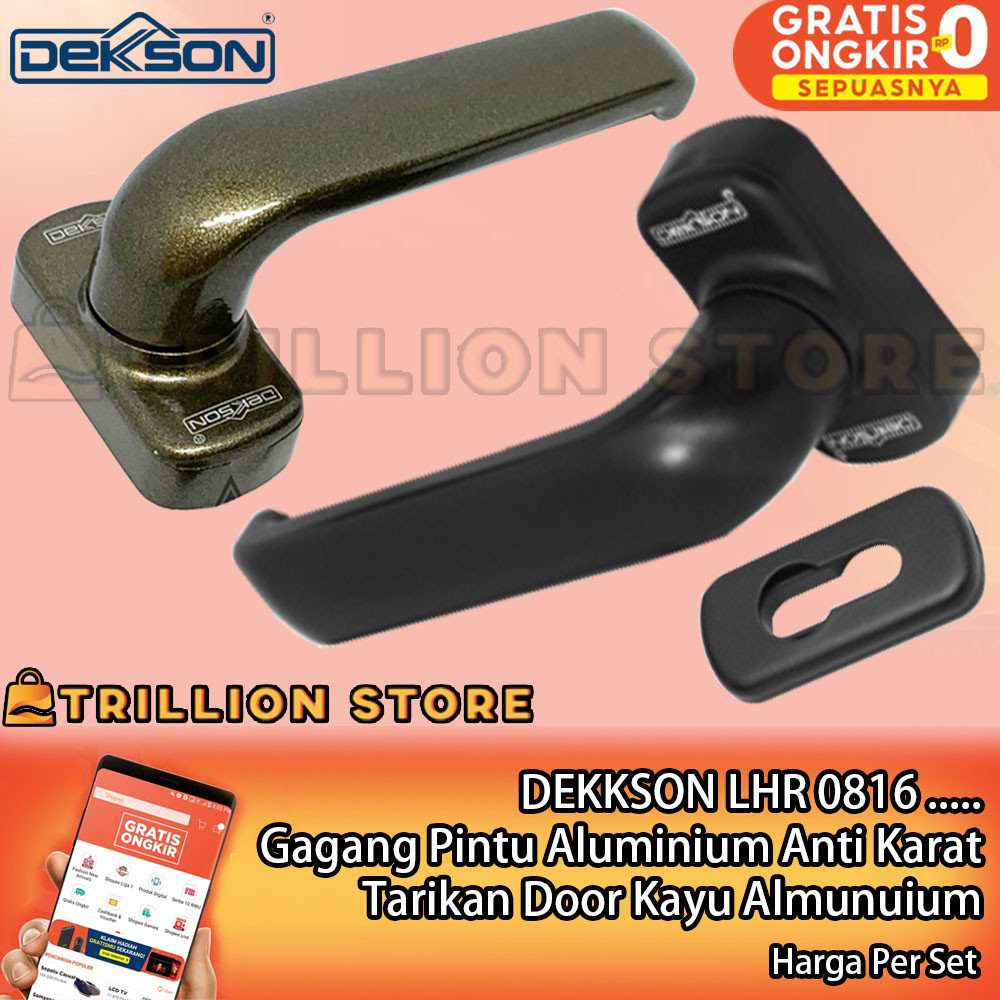 DEKKSON LHR 0816 Pegangan Pintu Alumunium Na Wh Yb1c Aluminium Gagang Handel Dekson Lawang Tarik Hen