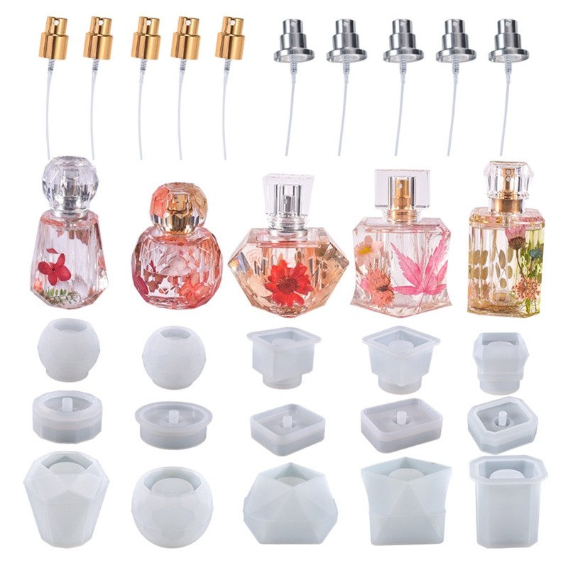 

Diy Crystal Epoxy Resin Mold Cut Surface Irregular Perfume Bottle Storage Decoration Silicone Mold Container Epoxy Mold