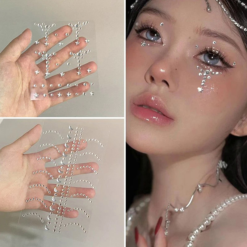 

(spot)Diy Mata Wajah Makeup Perekat Tato Sementara Kecantikan Berlian Stiker Perhiasan Festival Seni Tubuh Dekorasi Kuku Berlian