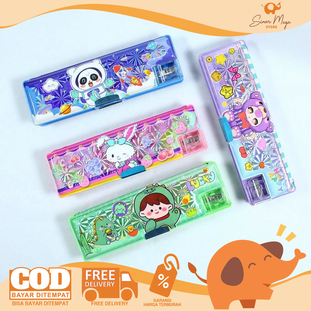 

SQUEEZY Tempat Pensil Magnet + Rautan PC SQ2022 RANDOM - Pencil Case Magnet Lucu Murah