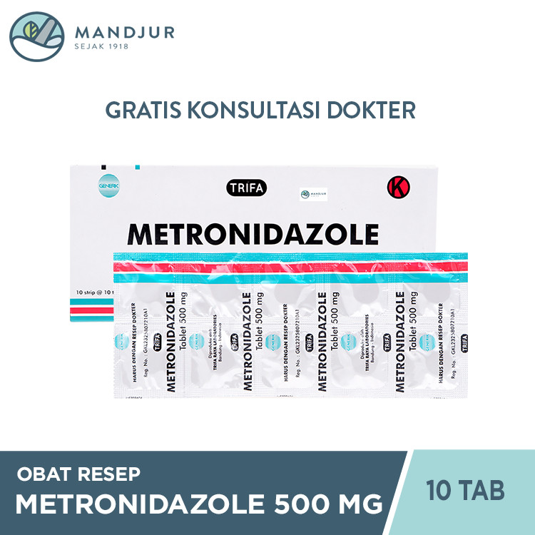 Metronidazole Trifa 500 Mg Strip 10 Tablet