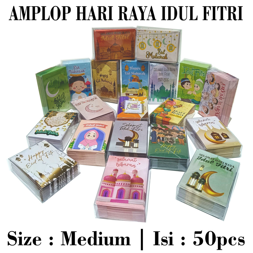 

CGN - Amplop Lebaran Motif Islami Karakter Religi Lucu Isi 50/25Pcs Amplop Lebaran Islami Eid Mubarok