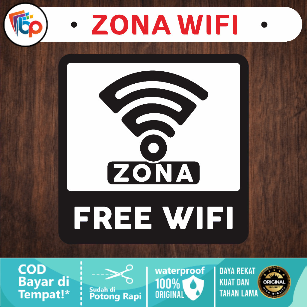 

Stiker Zona Free Wifi Laminasii Doff