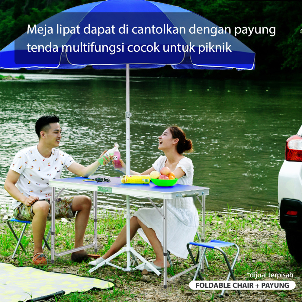 Suria Makassar - SEATLE Meja Lipat Jualan Lubang Tengah Meja Lapak Bazar Meja Lipat Koper Camping