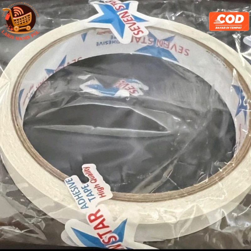 

LMP Double Tape Seven Star 12mm Isolasi Putih Bolak Balik 12 mm Lakban 1/2 Inch
