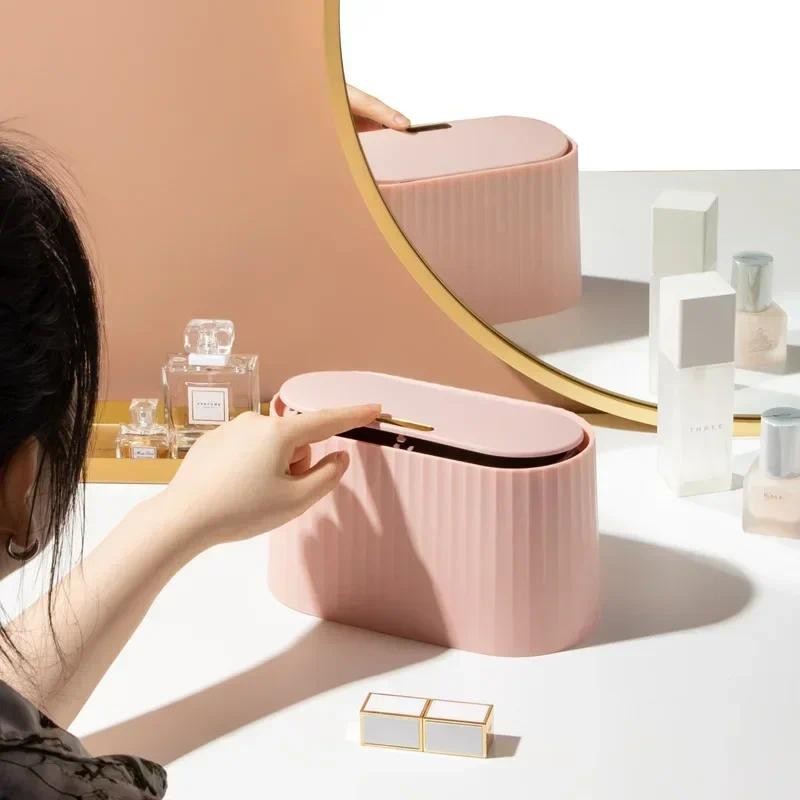 

Mini trash can Small Waste Bin Desktop Garbage Basket Home dressing table Trash Can Office Supplies Dustbins Sundries Barrel Box