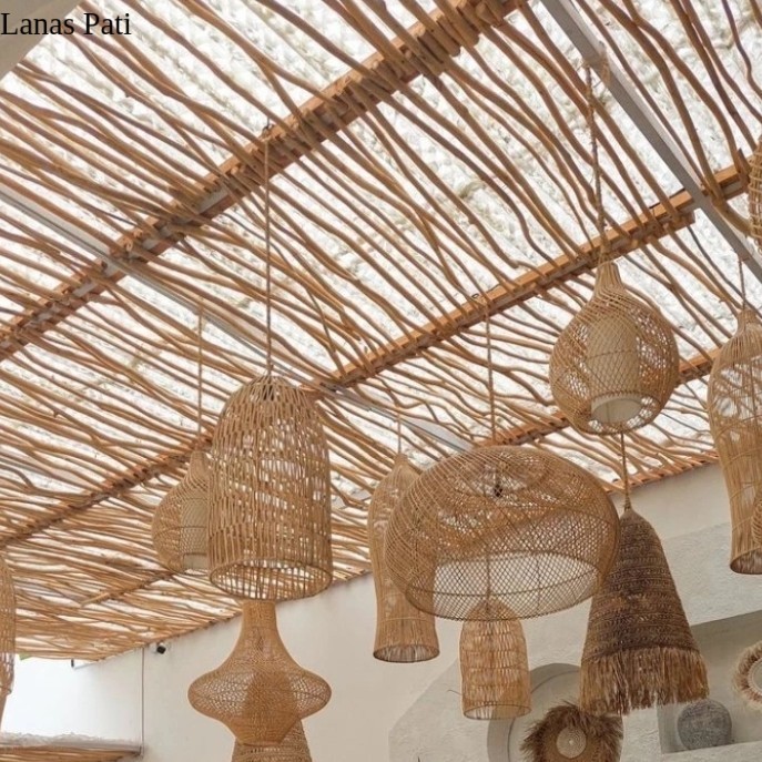 

Ranting Kayu Jati Bahan Dekorasi Atap Cafe Restoran Plafon XD3