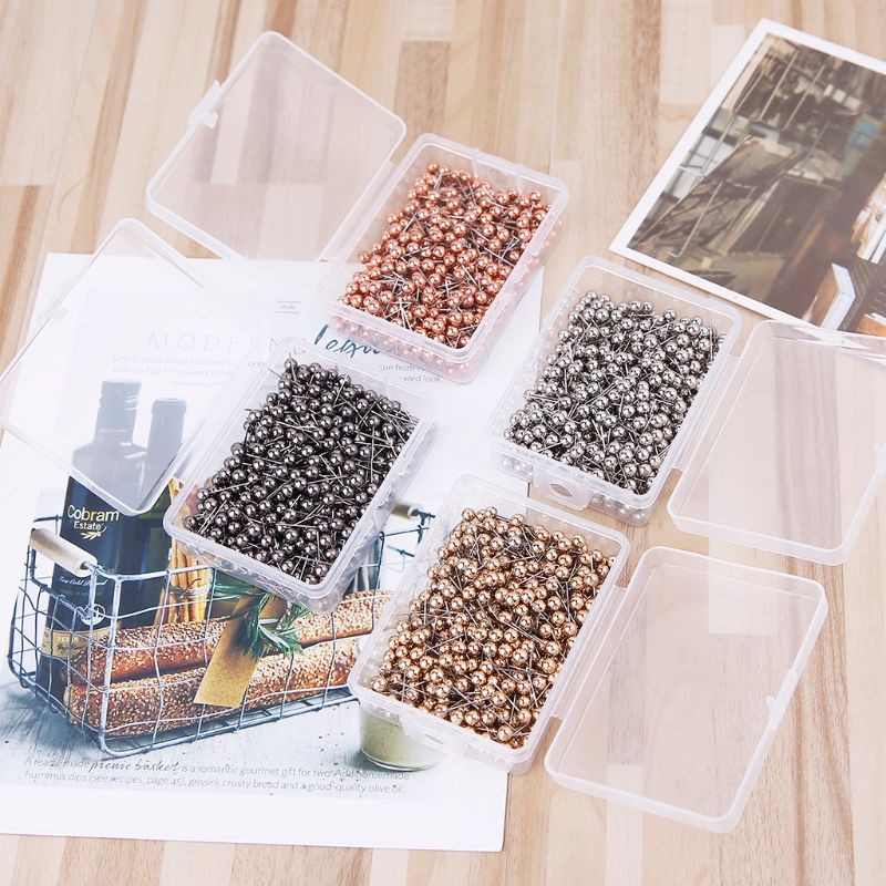 

400pcs sturdy and durable Plastic Round Head Steel Point Push Pins DIY Map Thumb Tacks Pin Office School Supplies