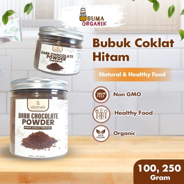 

ALAMEE Coklat Bubuk Dark Chocolate Powder Minuman Serbuk Kakao Cocoa Gluten Free Tanpa Gula BUMA